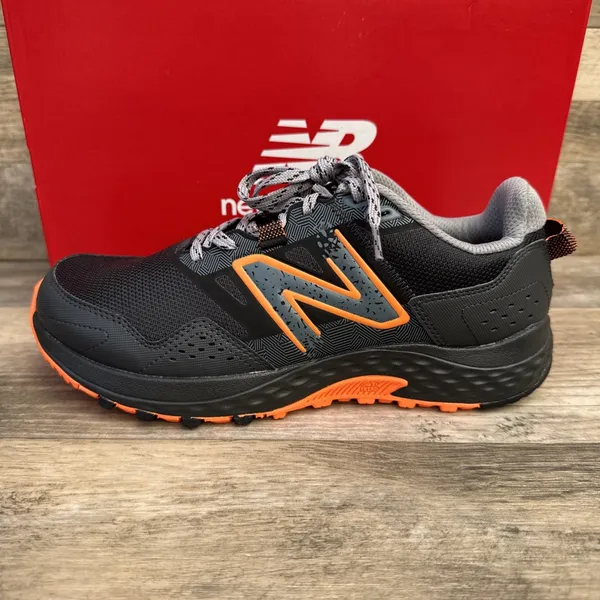 New Balance Men 8, Women 9.5 WIDE 4E Black Orange Sneakers 410v8 Low Trail Shoes - Image 9