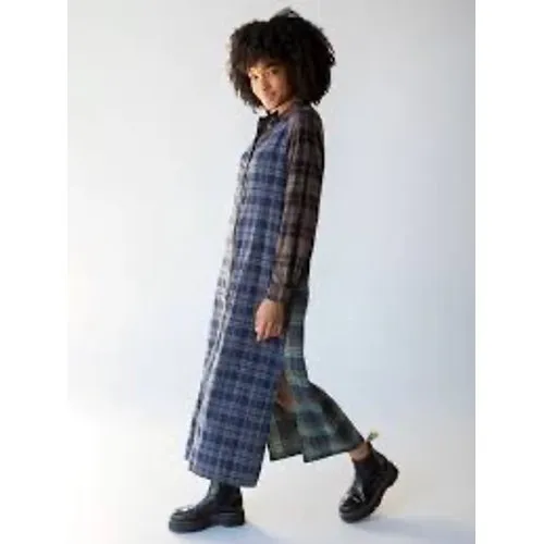 Natural Life Esme maxi dress multicolored plaid 100% cotton‎ womens size medium - Image 2