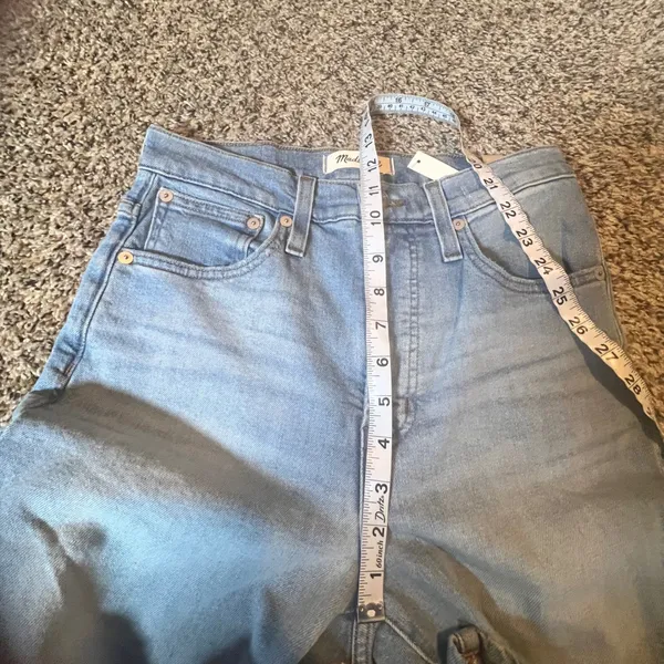 Madewell‎ The Perfect Vintage Straight Jean Light Wash Distressed Denim Size 25 - Image 7