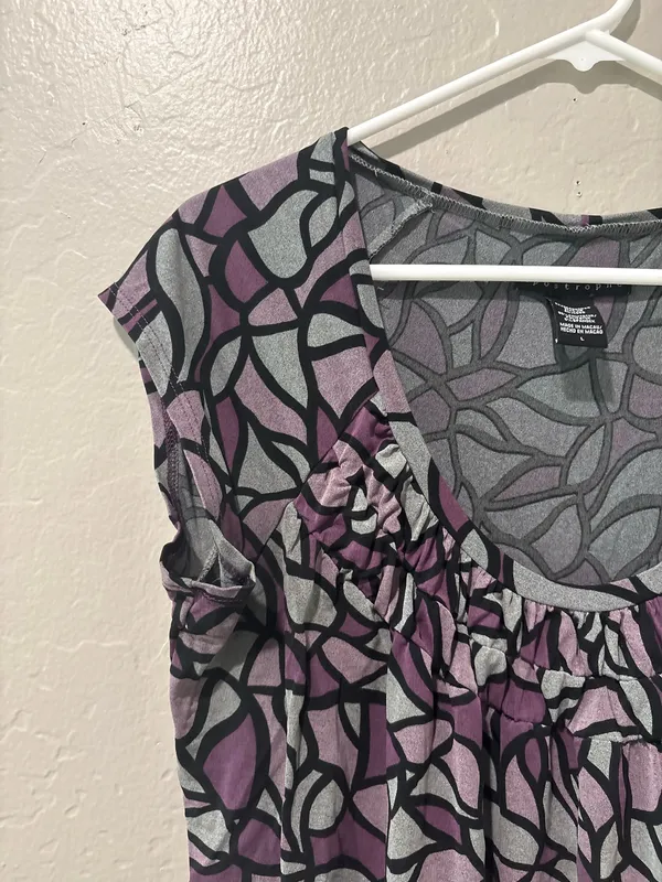 Apostrophe Purple Short Sleeve Blouse - Image 5