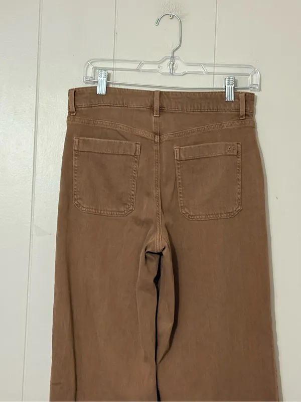 American Eagle Super High Rise Baggy Wide Leg Jeans Brown Size 2 Stretch - Image 4