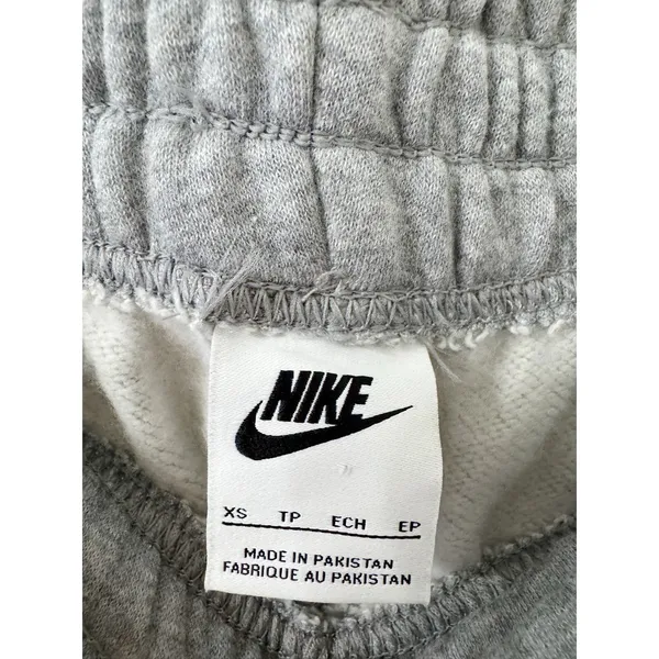 Nike Gray Fleece Jogger Sweatpants Embroidered Swoosh XS - Image 5
