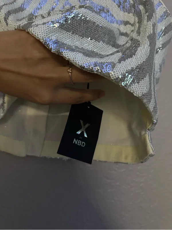 NWT X NBD • Crop Top • Zebra Sequins • Medium - Image 6