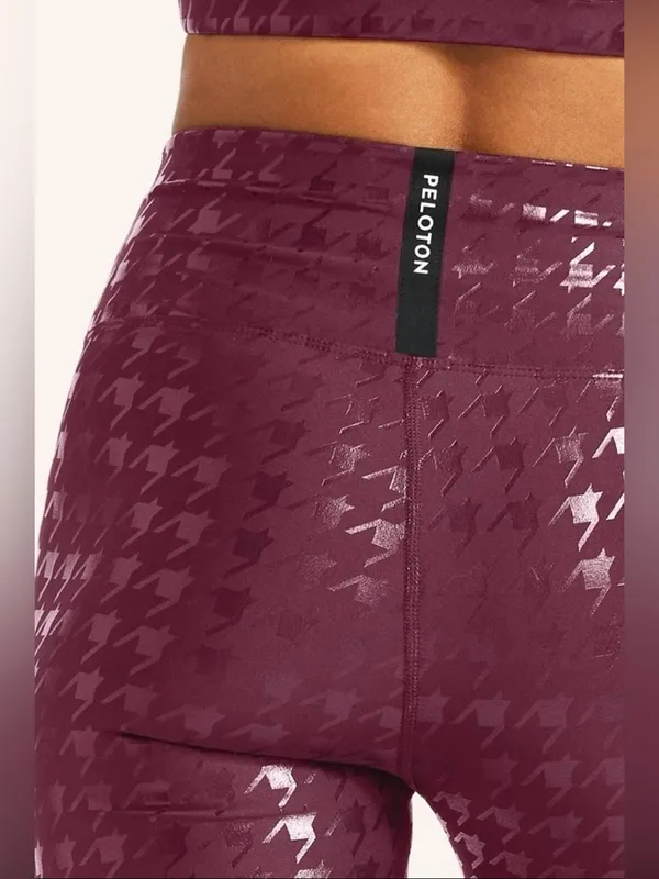 Peloton Size 2XL Purple Res Show Up Houndstooth Printed Legging - Image 4