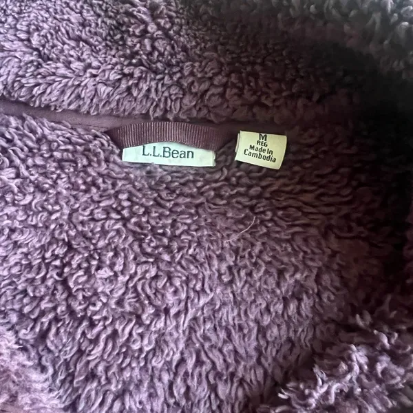 LL Bean Plum Purple Fleece Pullover - Image 3
