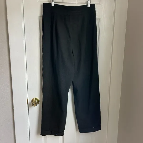 Urban Outfitters grey high waist pleated wide leg pants cuffed office workwear - Image 6