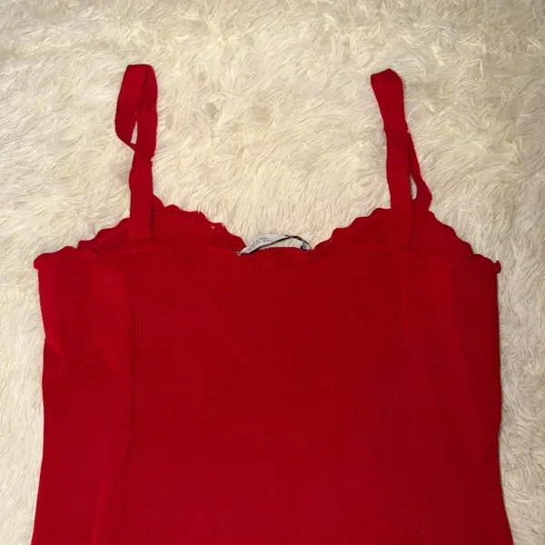 Zara Red Tank Top Size Medium - Image 3