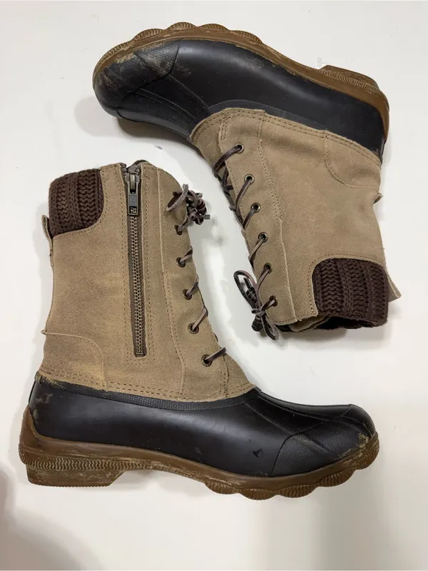 Sperry Top Sider Syren Misty Knit Cuff Waterproof Duck Boot Brown Size 8.5 - Image 7