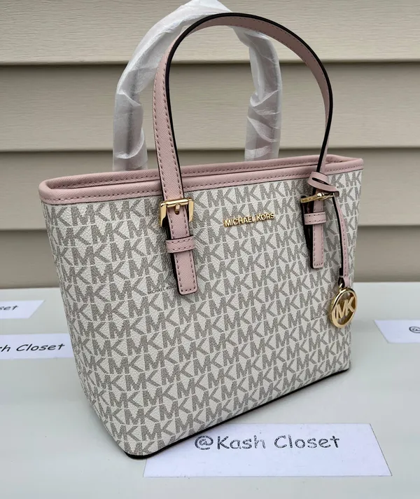Michael Kors JST Extra-Small Top-Zip Tote Bag -Powder Blush Multi - Image 2