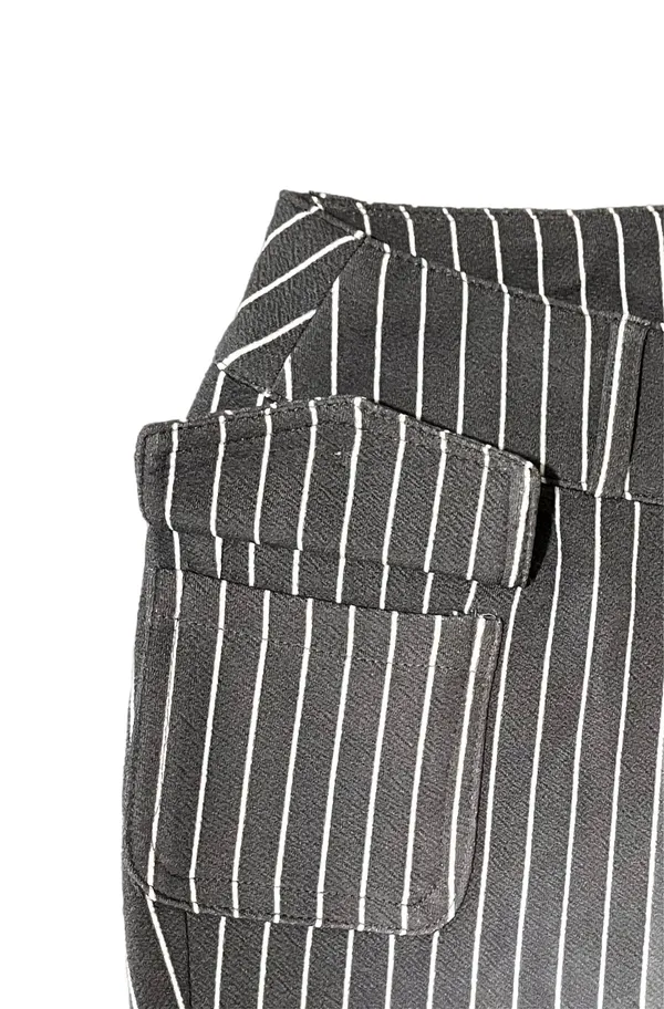 🍙 NWOT SHEIN ICON Gray/White Pinstriped Fit & Flare Pants - Image 6