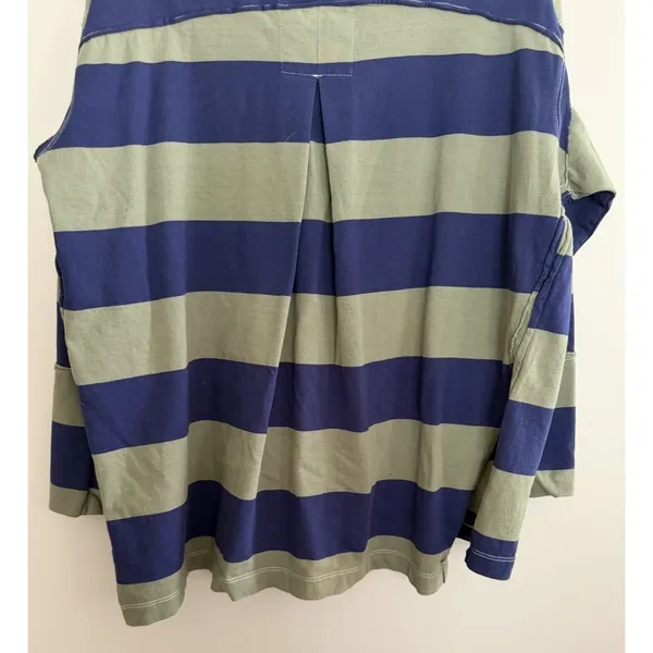 Free People We The Free Peyton Rugby Tee Blue/Green Stripe Women's Size Small‎ - Image 6