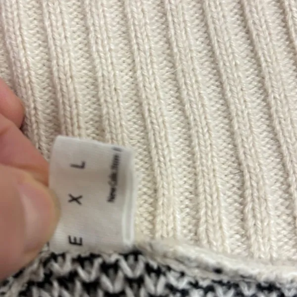 Star Sweater Cream Black Boat Neck Chunky Knit Celestial‎ Casual Cozy XL/2XL - Image 6