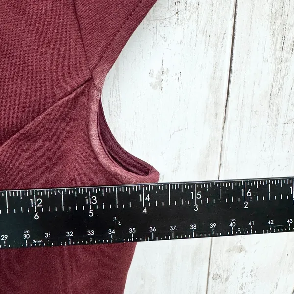 Lulus Dress Women Size Medium Short Sleeve Mini Zip Back Maroon Business Evening - Image 4