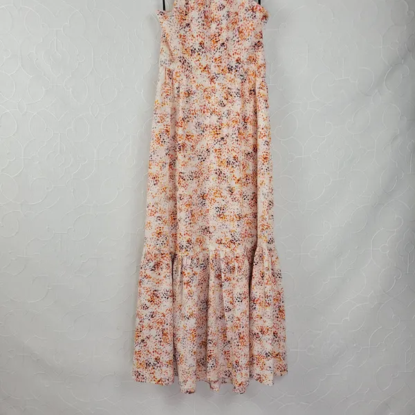 Laundry by Shelli Segal Womens Dress Size 2 Orange Halter Neck Midi Tiered Maxi - Image 6
