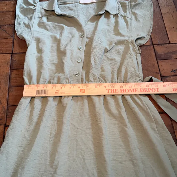 Lucky Brand Sage Green Flutter Sleeve Midi Dress Tiered Ruffle Hem‎ Womens Small - Image 5