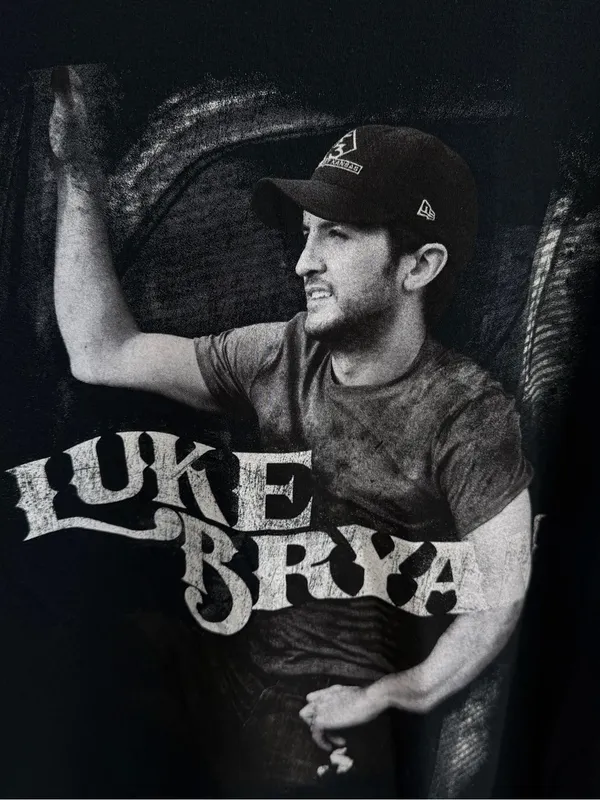 Luke Bryan On Tour Black Off-the-Shoulder Country Music Tee - Image 2