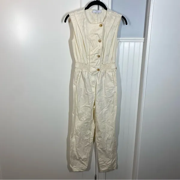 Thakoon Collective Asymmetric Jumpsuit Cream Womens Size 0 Designer contemporary - Image 3