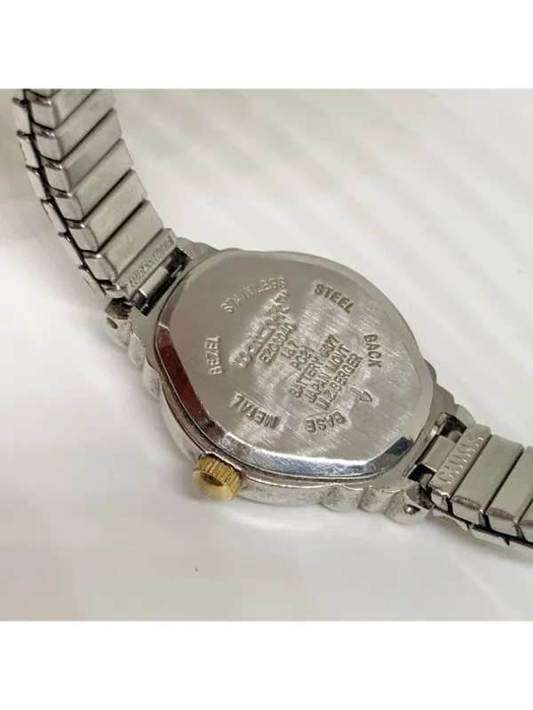 Vintage watch-it women watch silver gold tone 20mm quartz analog 6.5” running - Image 4