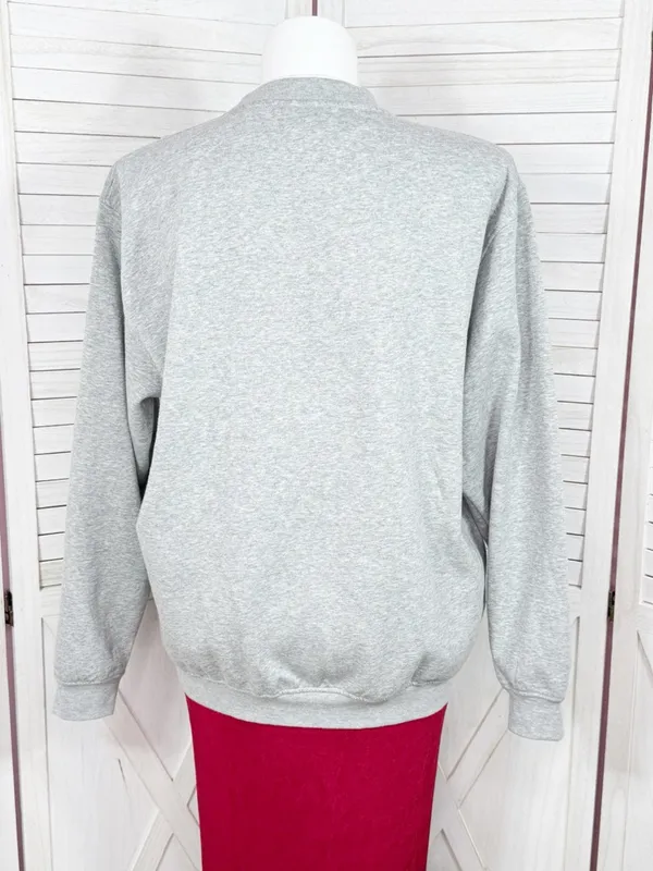 Vintage King Universal Cottagecore Floral‎ Heart Embroidered Sweatshirt Grey 2XL - Image 4