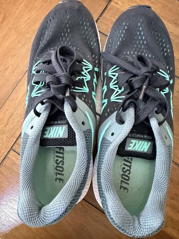 Nike Zoom winflo 3 black turquoise running sneakers women's 7.5 - Image 3