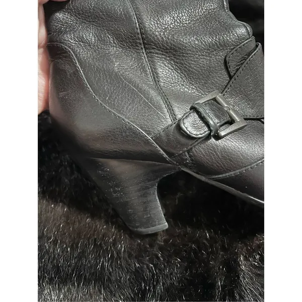 Born Mid Calf Riding Boot Women's Sz 6 Black Patent Leather Zip Outdoor - Image 5
