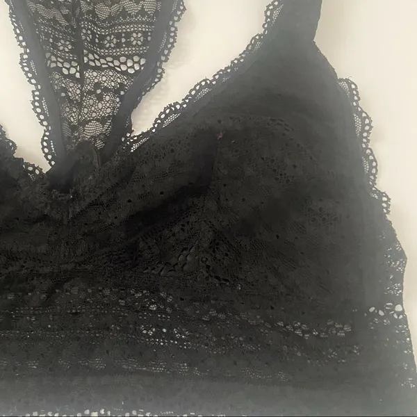 Victoria's Secret VS Black Lace Floral Bralette T Back Razorback Small - Image 2