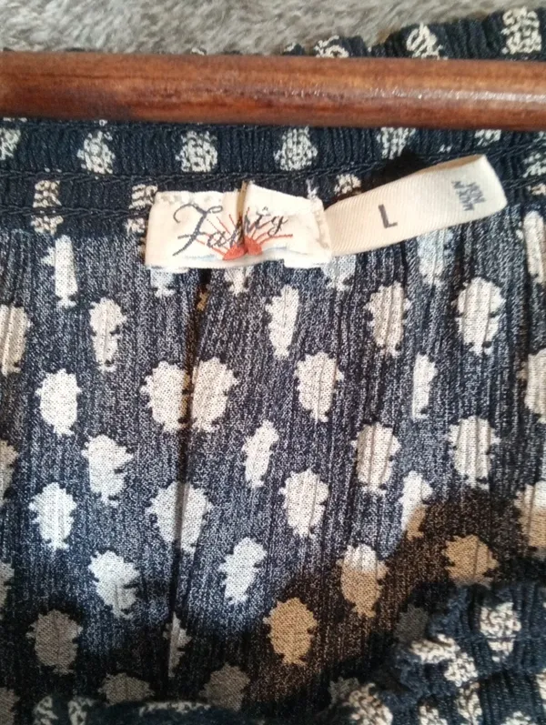 Faherty Emery Peasant Blouse Womens L gauze Boho Cottage Viscose Womens - Image 6