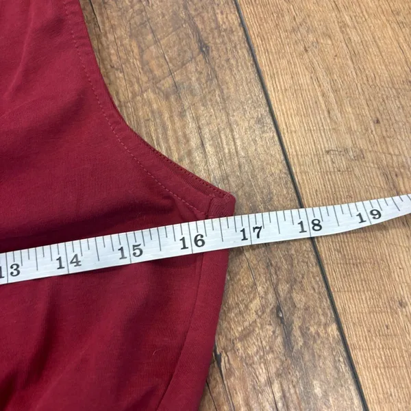 NWT Pact Organic Cotton Fit & Flare Cowl Mock Neck Jumpsuit Red Women's Sz Small - Image 7