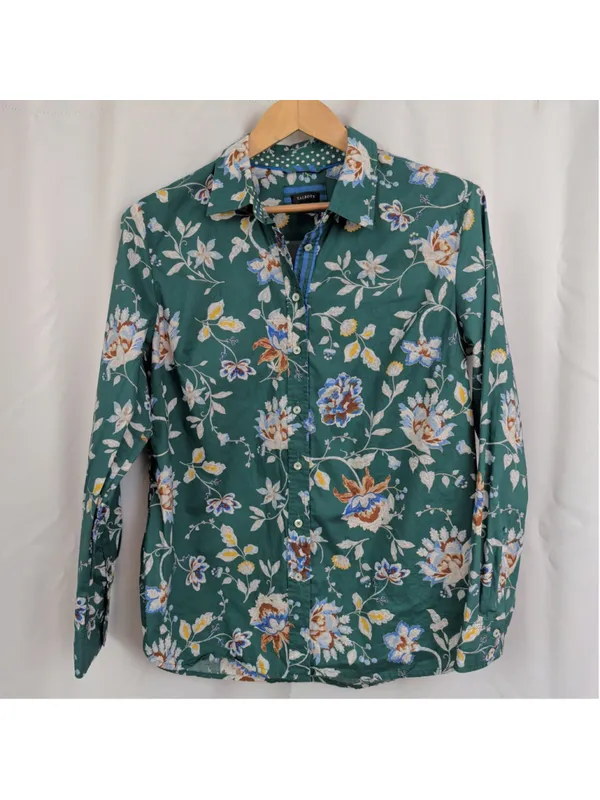 Ladies' Talbots Green Long Sleeve Button Down Shirt Large - Image 4