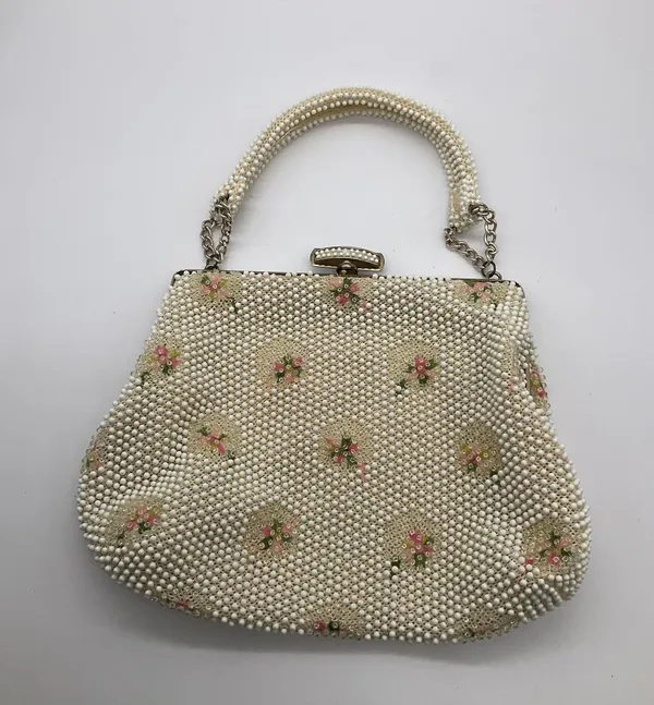 VINTAGE CORDÉ BEADS HANDBAG White - Image 10