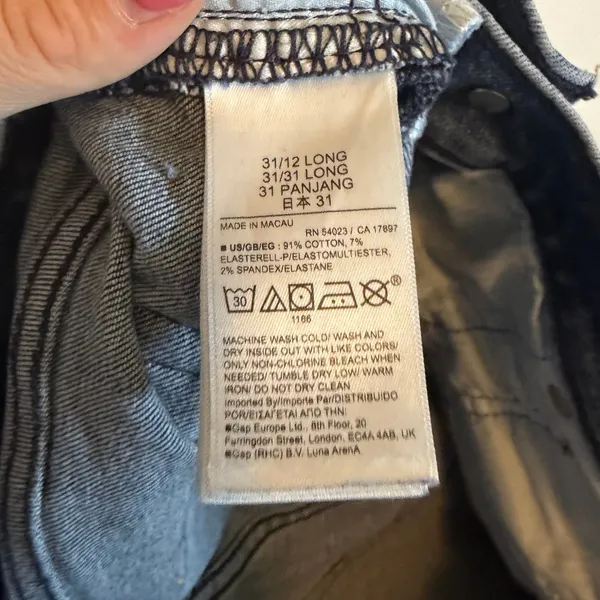 Gap True Skinny High Rise Denim Indigo Destroy Wash Jeans Womens 31 Long - Image 7