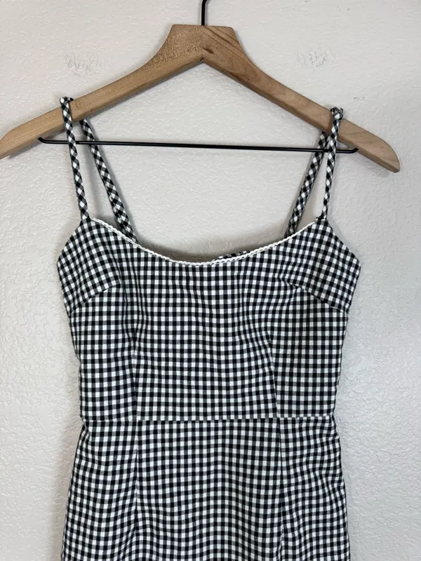 Urban Outfitters UO Black White Gingham Sleeveless Mini Dress size Medium $59 - Image 4