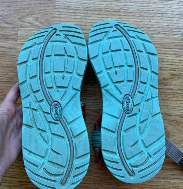 Chacos Double Strap Sandals Gray Blue Orange - Image 3