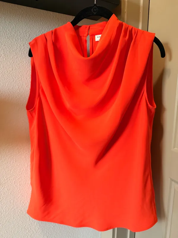 Babaton Carter Cowl Neck Blouse Orange - Image 2