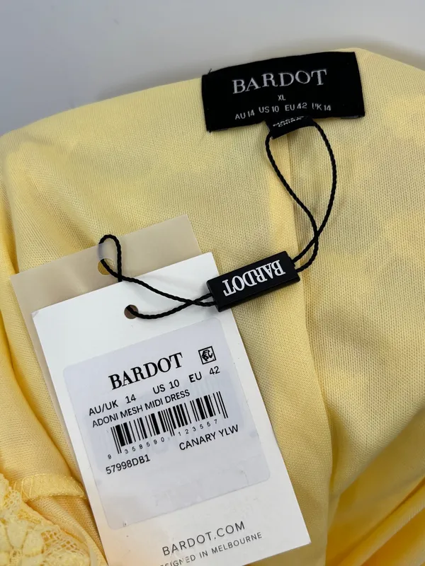 Bardot Adoni Mesh Maxi Dress in Canary Yellow - Image 5