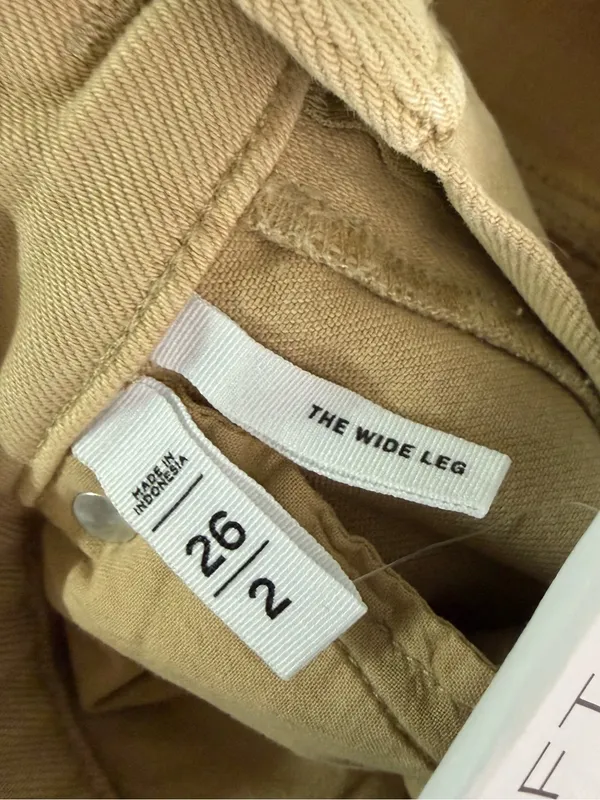 LOFT The Wide Leg High Rise Jeans Size 26 Tan Khaki Regular Fit - Image 6