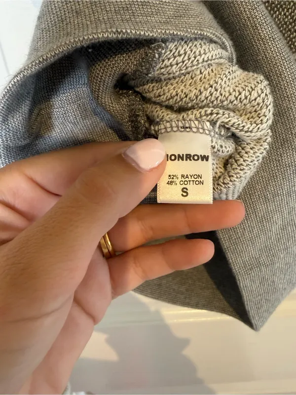 Monrow Gray Crewneck Sweater with Chest Cutout - Image 5