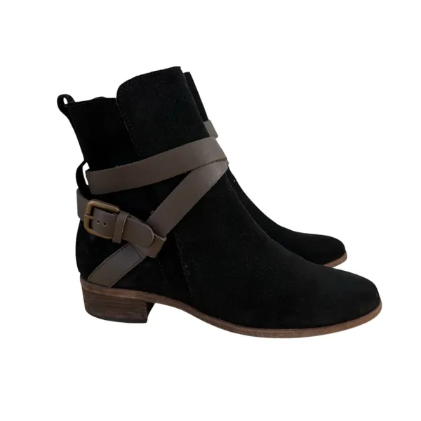 See by Chloe Janis Black Suede Ankle Boots Sz 37 EU 7 US - Image 2