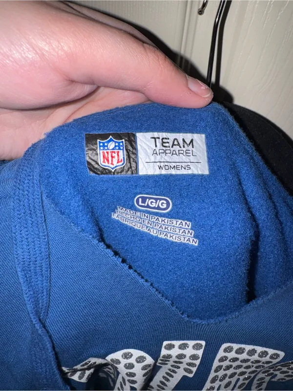 NFL Colts Royal Blue Pullover Hoodie with White Logo - Image 2