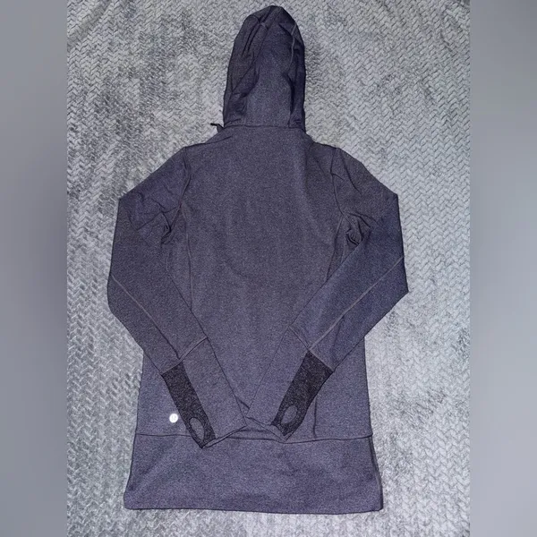 Lululemon Womens Stride Zip Up Hoodie High Collar Heathered‎ Purple Fitted Sz 6 - Image 5