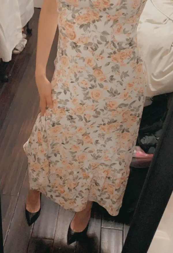 Floral evening dress long strappy dress prom wedding evening date night - Image 4
