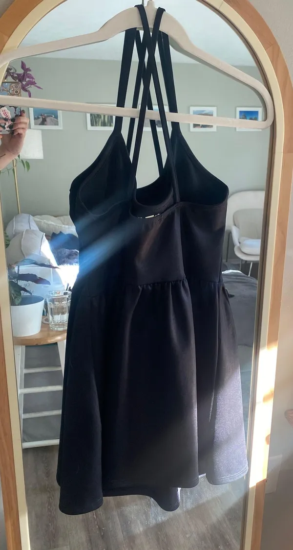 Silence And Noise Black Mini Dress Racerback - Image 3