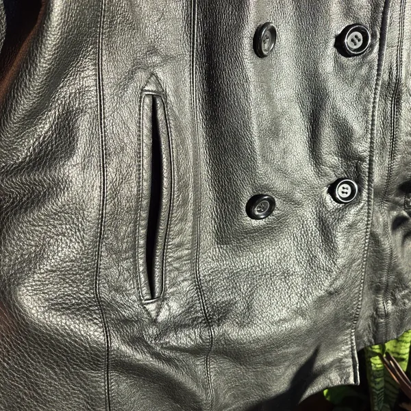 Jacqueline Ferrar Genuine Leather Black Double Breasted Butter Soft Jacket XL - Image 3