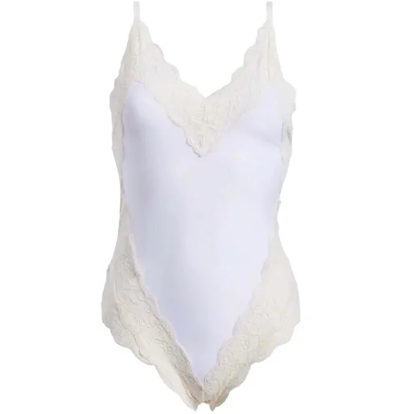 FREE PEOPLE x HAH Bodysuit S Backless Lace Formfiting Retro Feminine Cottage NWT - Image 3