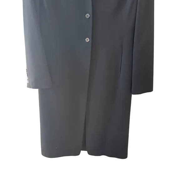 Lauren Ralph Lauren‎ Black Wool Blend 3-Button Longline Blazer Coat 4 Old Money - Image 3