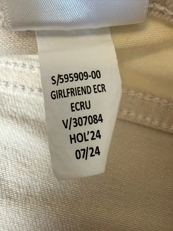 NWT Banana Republic Factory Girlfriend Jeans Womens 29/8 Ecru Cream Denim Pants - Image 6