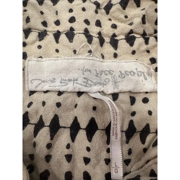 Free People Jen's Pirate Booty Geometric Jumpsuit Cream Black Large Boho - Image 8