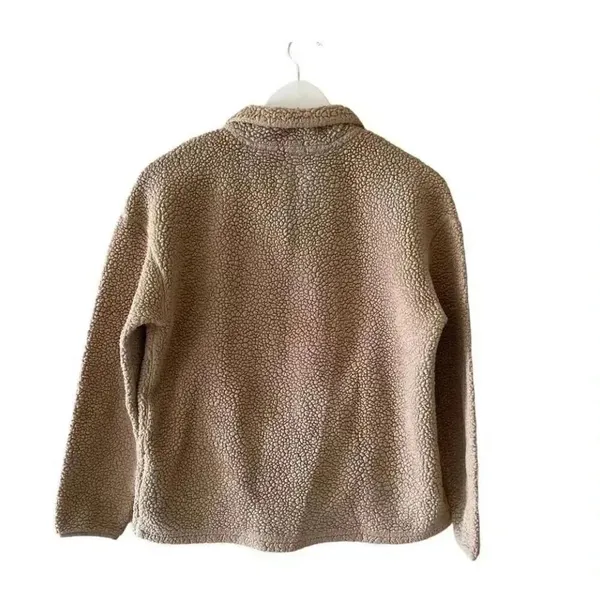 Skechers Boxy Sherpa Fleece Pullover Sweater Sweatshirt Long Sleeves SZ S # 1762 - Image 4