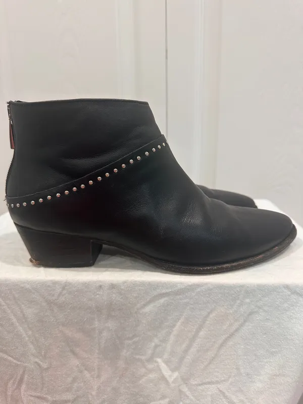 Thursday Boot Co. Downtown Black Studded Leather Ankle Booties Size 8.5 - Image 2