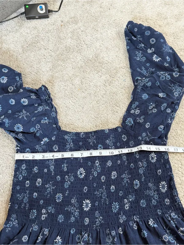 Madewell Women’s Lucie Smocked Peplum Top Square Neck in Floral Print 8 - Image 9
